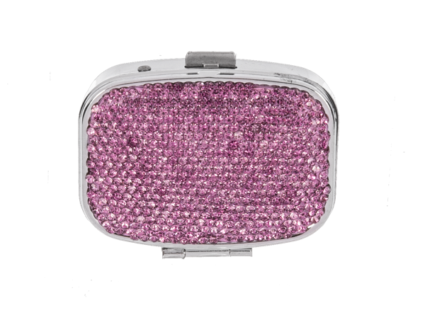 2 Compartment Rhinestone Pill Boxes
