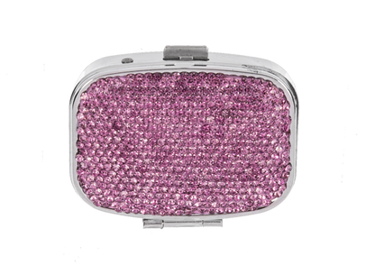 2 Compartment Rhinestone Pill Boxes
