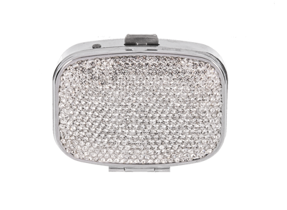 2 Compartment Rhinestone Pill Boxes