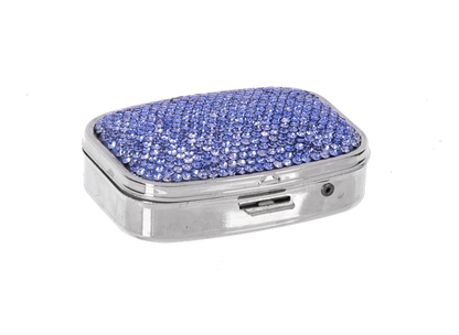2 Compartment Rhinestone Pill Boxes