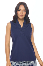 Load image into Gallery viewer, Evelyn Ruffle Neckline Sleeveless Top
