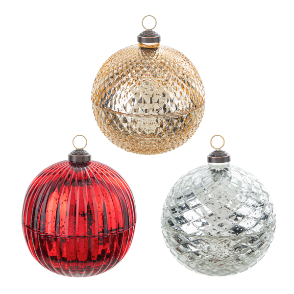 Faceted Glass Ornament Trinket Box