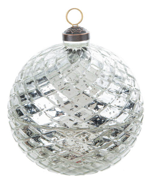 Faceted Glass Ornament Trinket Box