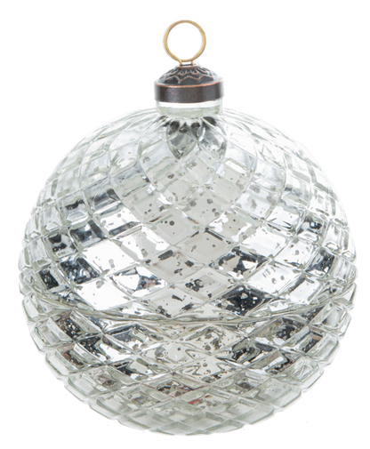 Faceted Glass Ornament Trinket Box