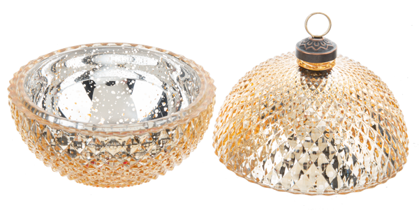 Faceted Glass Ornament Trinket Box
