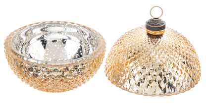 Faceted Glass Ornament Trinket Box