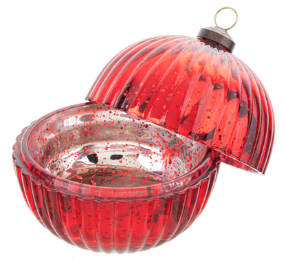 Faceted Glass Ornament Trinket Box
