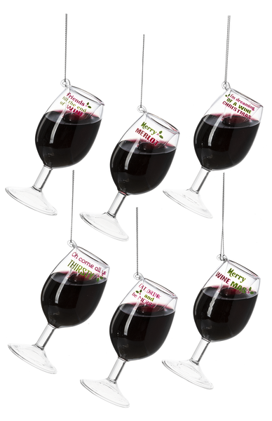 Glass Wine Ornaments