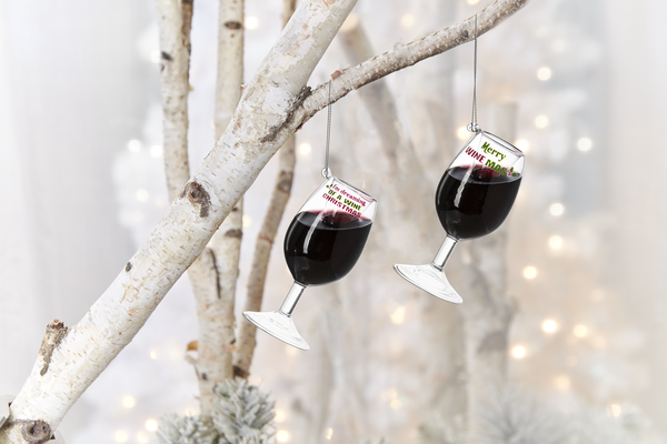 Glass Wine Ornaments