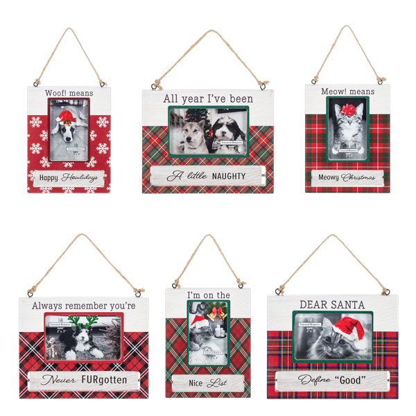 Fleas Navidad Spinning Pet Frame Ornaments