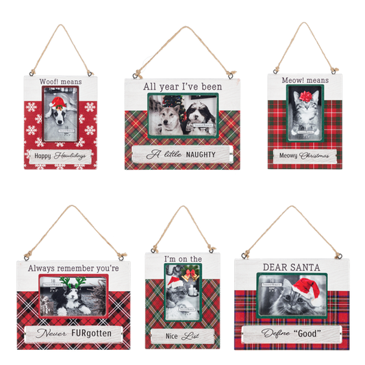Fleas Navidad Spinning Pet Frame Ornaments