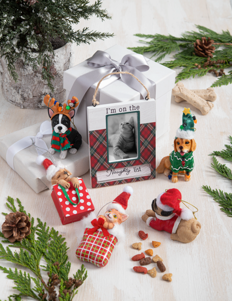 Fleas Navidad Spinning Pet Frame Ornaments