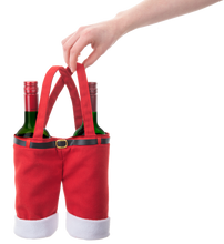 Load image into Gallery viewer, Santa Pants Double Wine Bottle Holder

