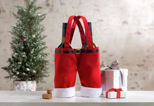 Load image into Gallery viewer, Santa Pants Double Wine Bottle Holder
