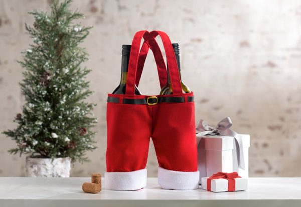 Santa Pants Double Wine Bottle Holder