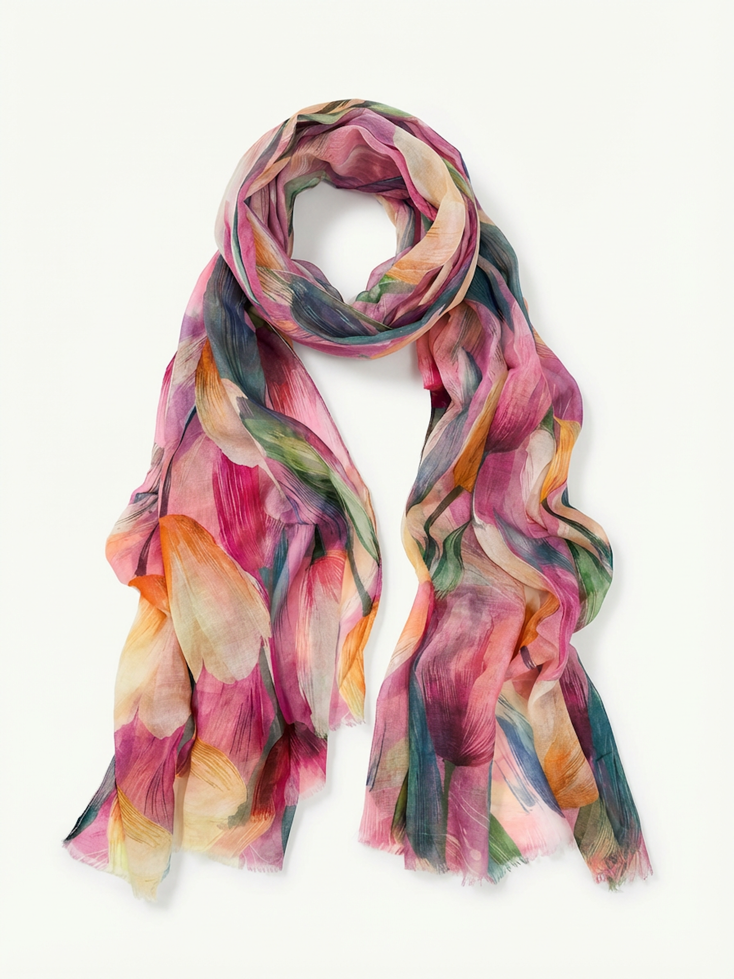 Tulia – Tulip Print Floral Lightweight Spring/Summer Scarf