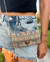 Load image into Gallery viewer, Cream Navy &amp; Red Turkish Crossbody Bag
