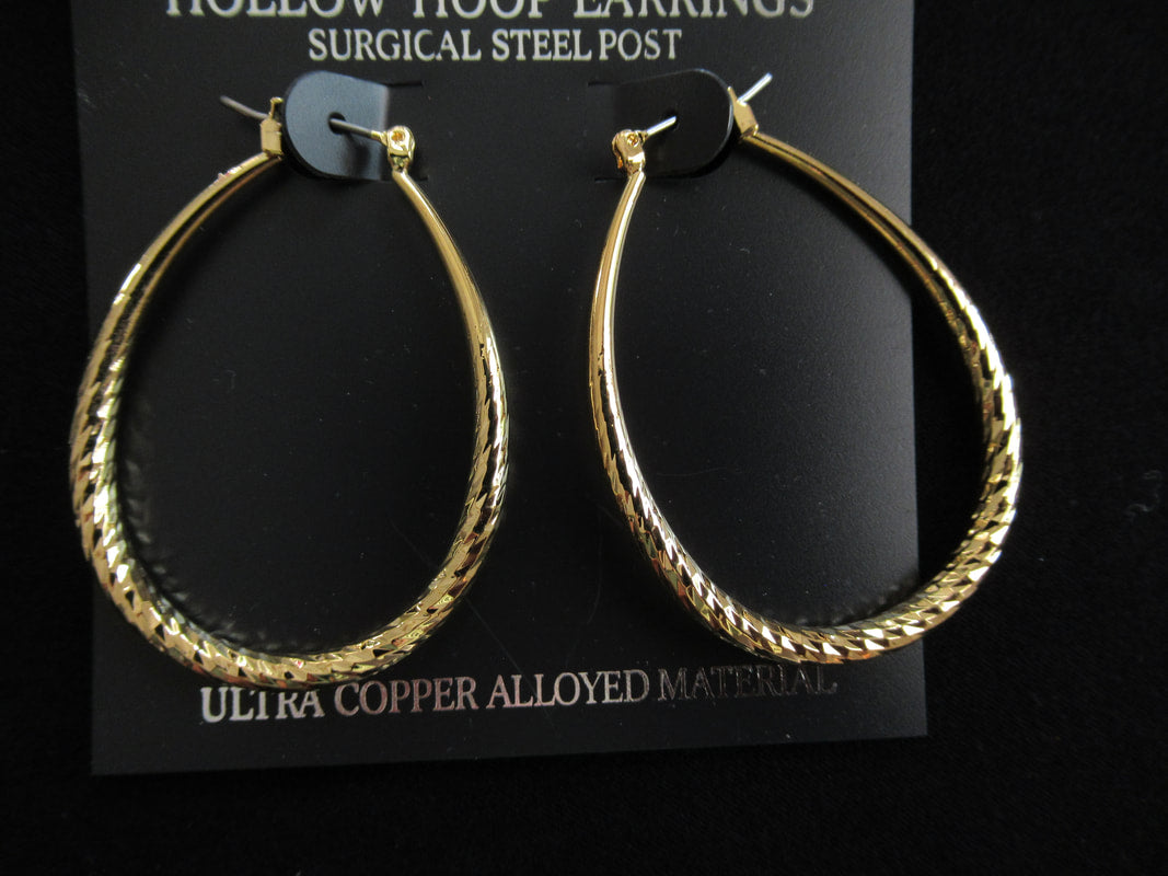 Textured Oval Hoop