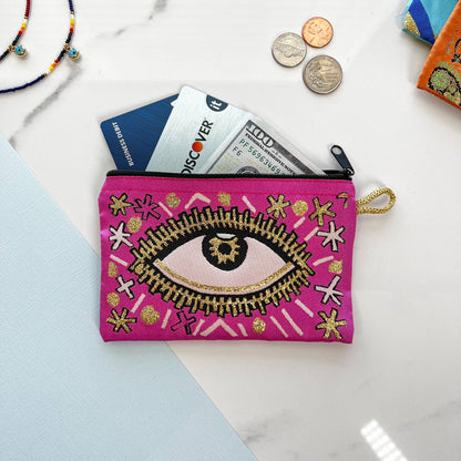 Pink Evil Eye Coin Purse