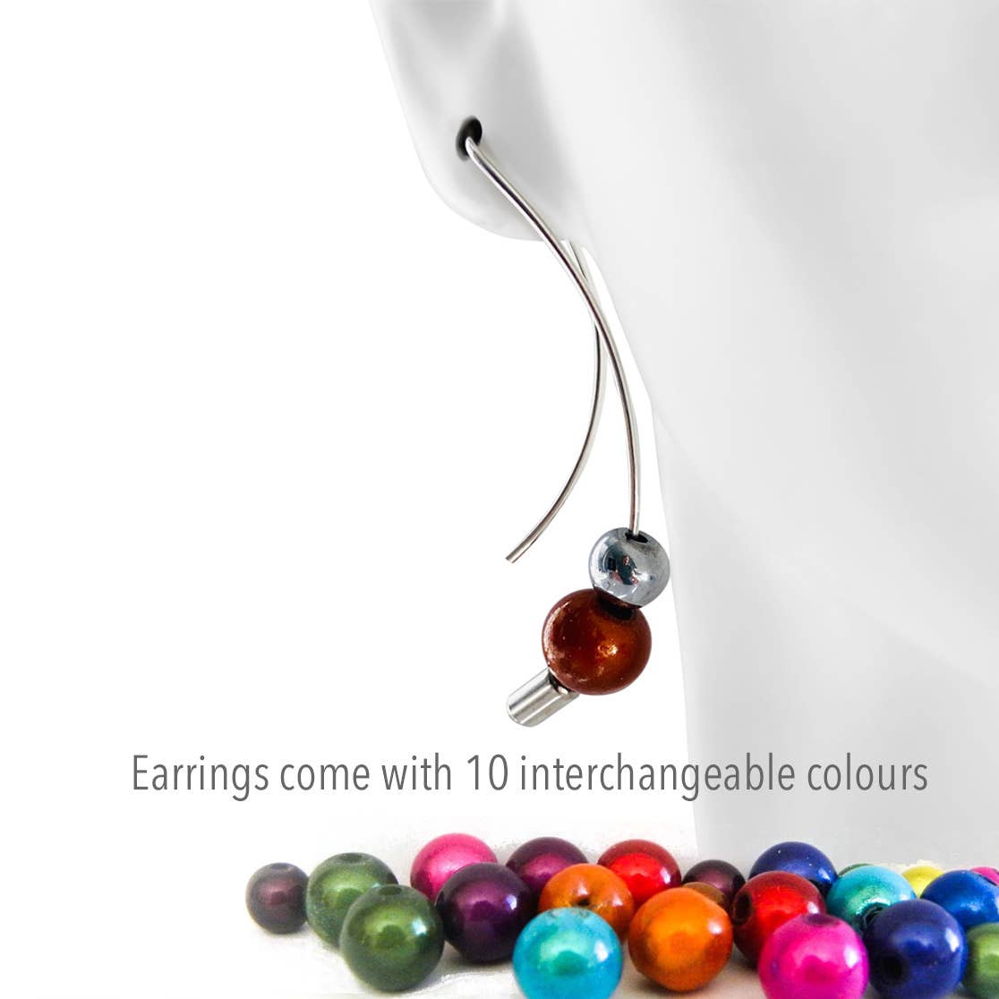 MBWB33 - Earrings come with 10 interchangeable colours.