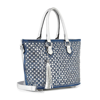 Handbag Express - Dazzling Rhinestone Shopper Style Tote