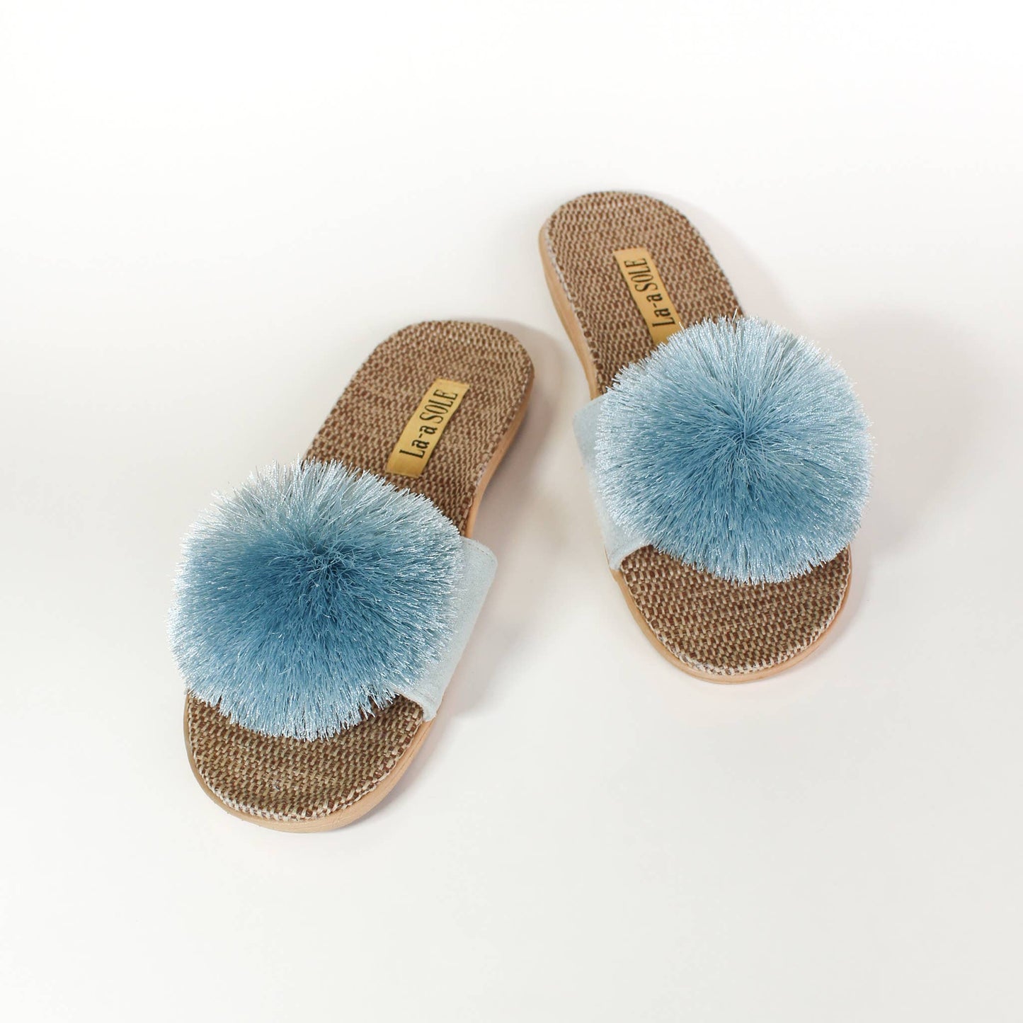 Pom Pom Slides – Seafoam | Women’s Slip-On Summer Sandals