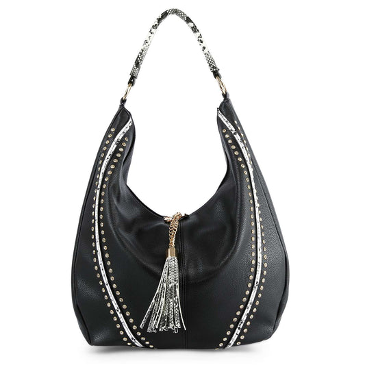 Handbag Express - Tassel Accented Hobo Handbag