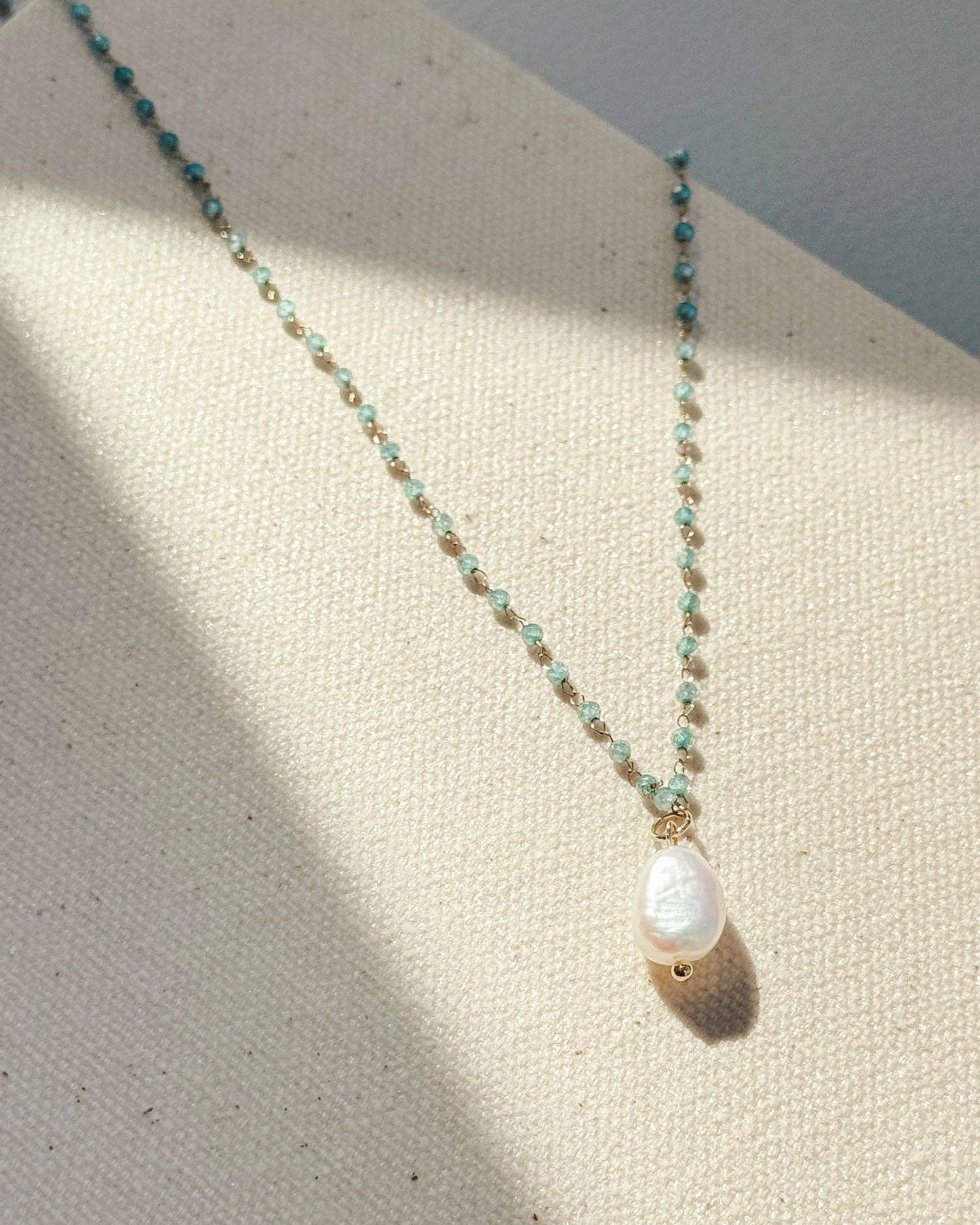 Gracie Rose Designs - Baroque Pearl Fine Crystal Link Chain Necklace