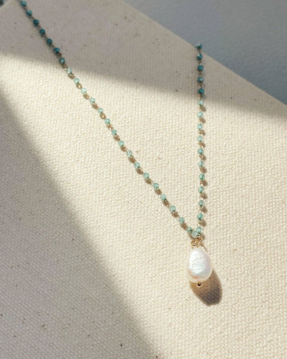 Gracie Rose Designs - Baroque Pearl Fine Crystal Link Chain Necklace