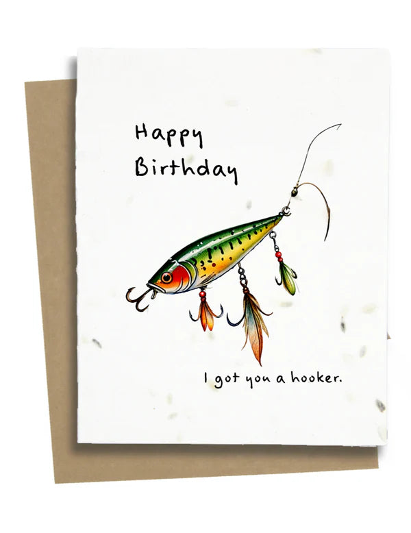 Funny Adult Fisherman Birthday Card - FAFC