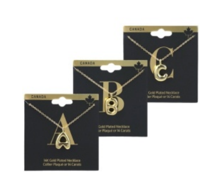 Gold Bubble Letter Initial Necklace