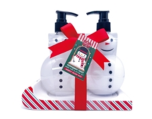Hand Lotion & Soap Set with Ceramic Sleigh