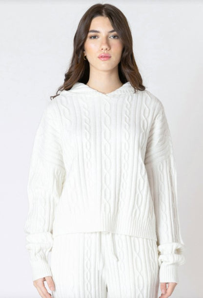Carol Hooded Cable Sweater-2627022