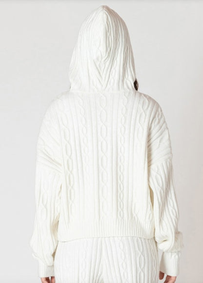 Carol Hooded Cable Sweater-2627022