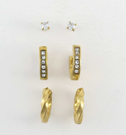 Narelle Pave Hoop Earring Trio