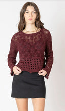 Load image into Gallery viewer, Kathy Open Stitch Wavy Hem Sweater 2627012 D
