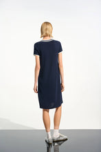Load image into Gallery viewer, Viscose Knit A-line Dress with Trim
