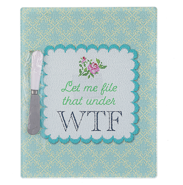 Cheeky Message Cutting Board with SpreaderSet