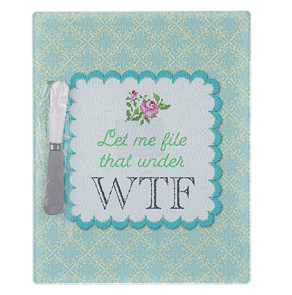Cheeky Message Cutting Board with SpreaderSet