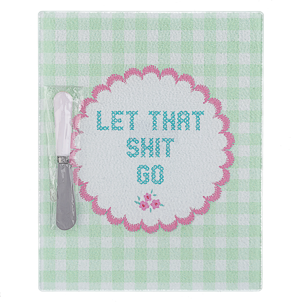 Cheeky Message Cutting Board with SpreaderSet