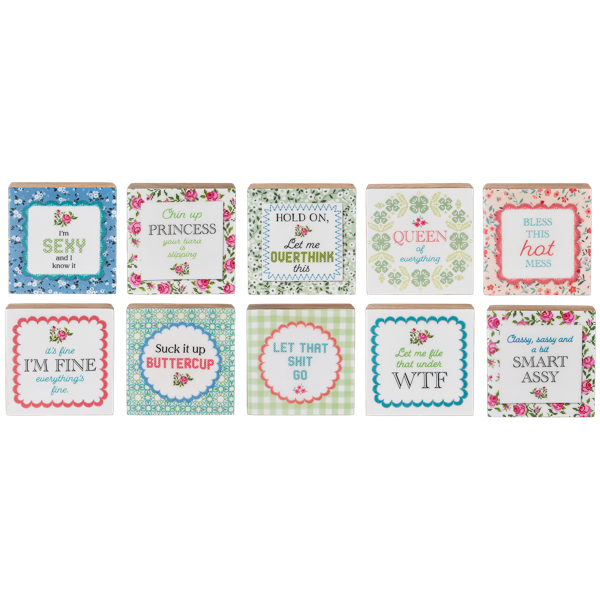 Cheeky Chic Message Art Blocks