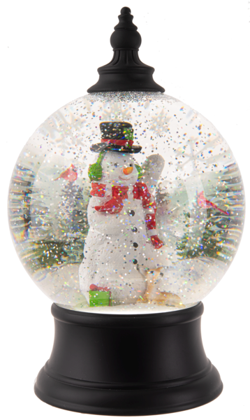 LED Light Up Rotating Shimmer Snowman Scene Globe