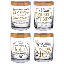 Load image into Gallery viewer, Holiday Messages Low Ball Glass
