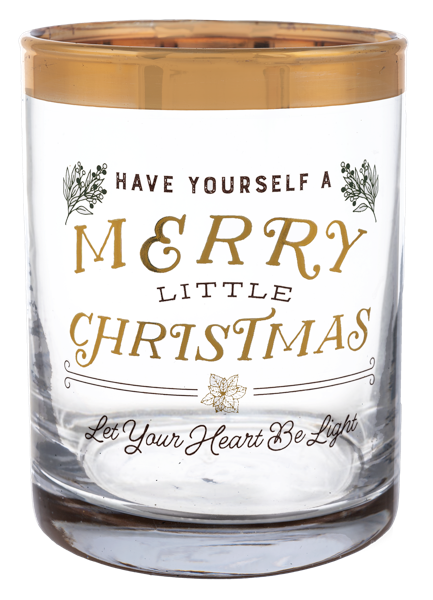 Holiday Messages Low Ball Glass
