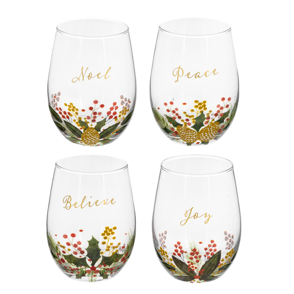 Botanical Stemless Wine Glass
