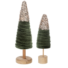 Load image into Gallery viewer, Glitter Velvet Green Trees
