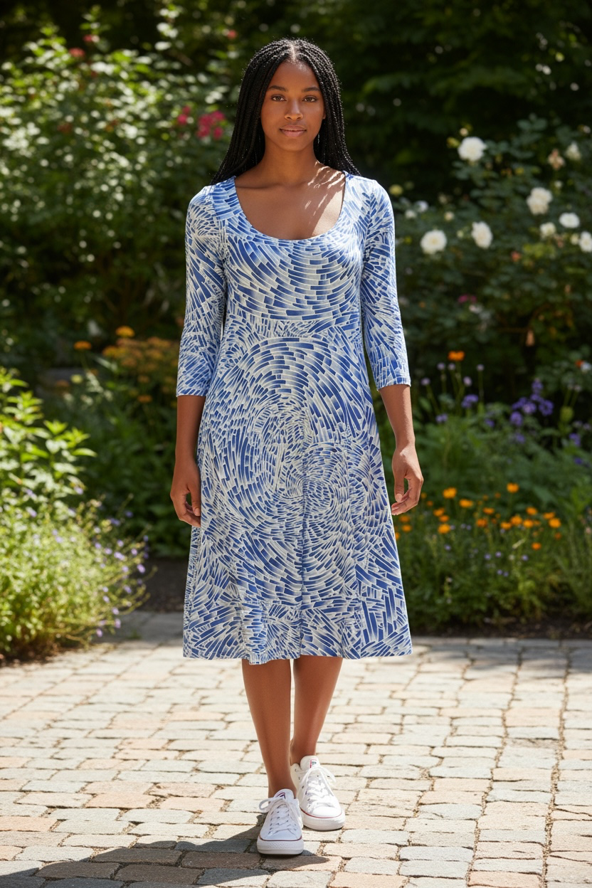 3/4 Sleeve Sunrise Dress