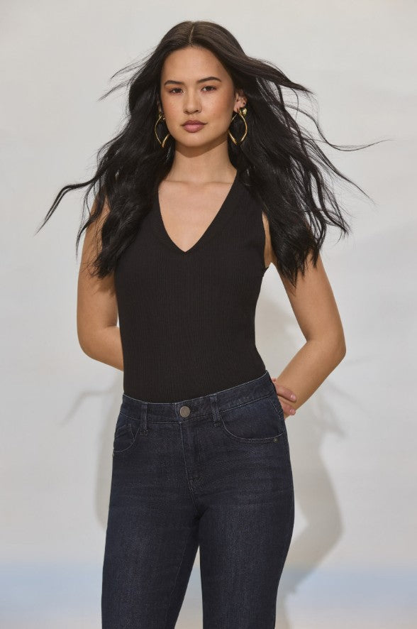 Sleeveless Rounded V-Neck Knit Tank