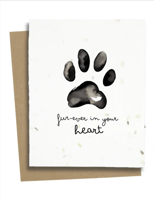 Paw Print Card for the Loss of a Pet - PPC