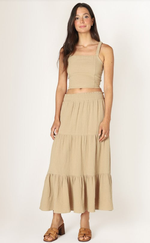 Polina Pull On Textured Midi Skirt 2522707